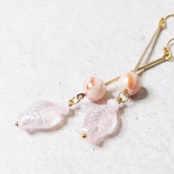 🍂🍁🍃 3/$25!!!  Unique + Sleek! Pink Mermaid's Fish Dangle Earrings - Picture 5 of 8